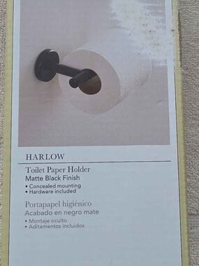 Allen + Roth Harlow Matte Black Wall-Mount Toilet Paper Holder